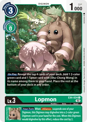 Lopmon, Digimon card EX4-034