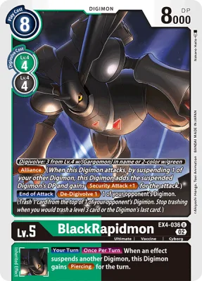 BlackRapidmon, Digimon card EX4-036