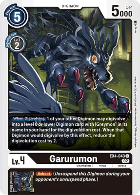 Garurumon, Digimon card EX4-043