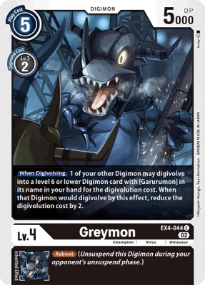 Greymon, Digimon card EX4-044