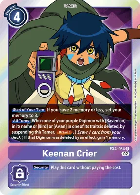 Keenan Crier, Digimon card EX4-064