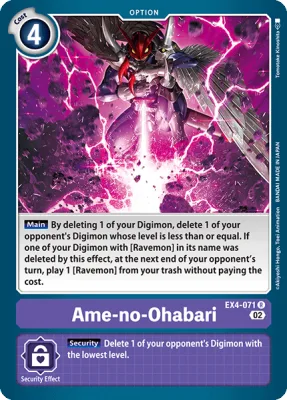 Ame-no-Ohabari, Digimon card EX4-071