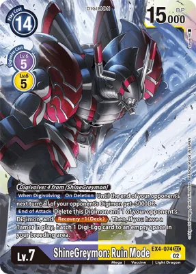 ShineGreymon: Ruin Mode, Digimon card EX4-074