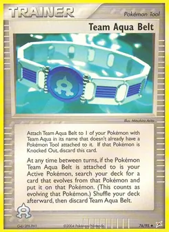 Team Aqua Belt — Team Magma vs Team Aqua #76, 2004. Illustrated by Mitsuhiro Arita.