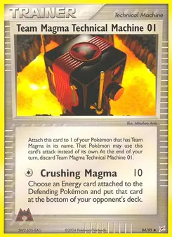 Team Magma Technical Machine 01 — Team Magma vs Team Aqua #84, 2004. Illustrated by Mitsuhiro Arita.