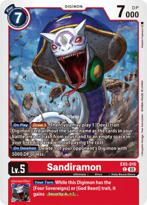 Sandiramon, Digimon card EX5-010