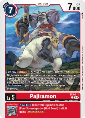Pajiramon, Digimon card EX5-011