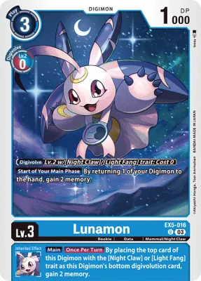 Lunamon, Digimon card EX5-016