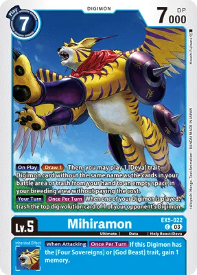 Mihiramon, Digimon card EX5-022