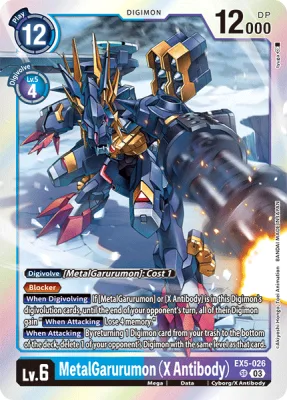 MetalGarurumon (X Antibody), Digimon card EX5-026