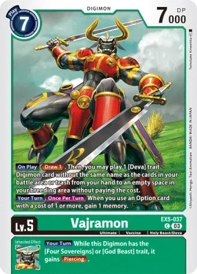 Vajramon, Digimon card EX5-037