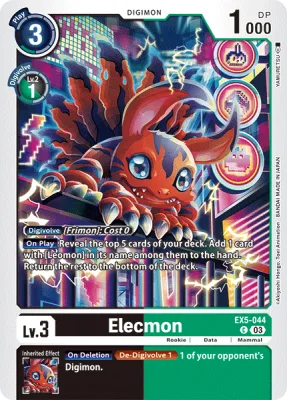 Elecmon, Digimon card EX5-044