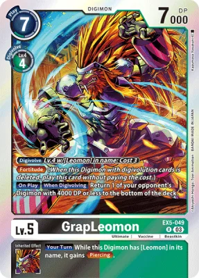 GrapLeomon, Digimon card EX5-049