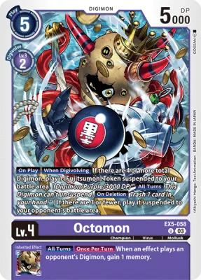 Octomon, Digimon card EX5-058