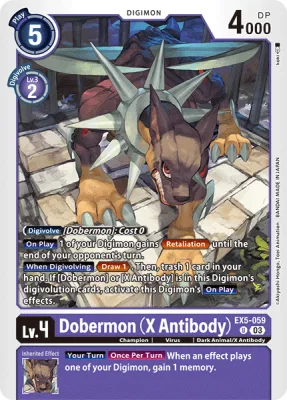 Dobermon (X Antibody), Digimon card EX5-059