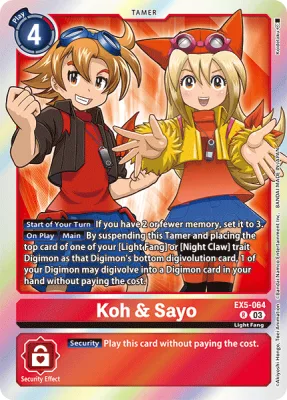 Koh & Sayo, Digimon card EX5-064