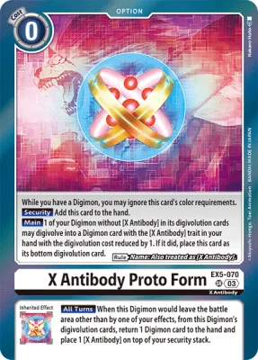X Antibody Proto Form, Digimon card EX5-070