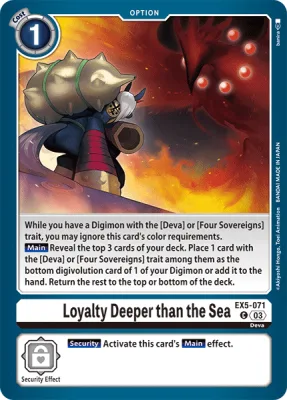 Loyalty Deeper than the Sea, Digimon card EX5-071