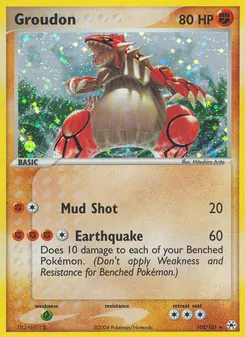 Groudon — Hidden Legends #102, 2004. Illustrated by Mitsuhiro Arita.