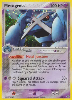 Metagross — Hidden Legends #11, 2004. Illustrated by Kouki Saitou.