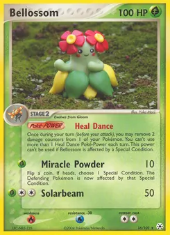 Bellossom — Hidden Legends #16, 2004. Illustrated by Yuka Morii.