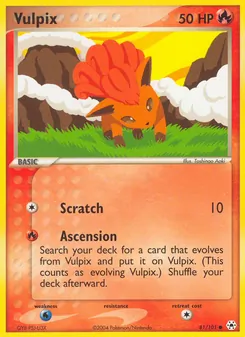 Vulpix — Hidden Legends #81, 2004. Illustrated by Toshinao Aoki.