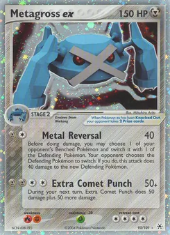 Metagross ex — Hidden Legends #95, 2004. Illustrated by Mitsuhiro Arita.