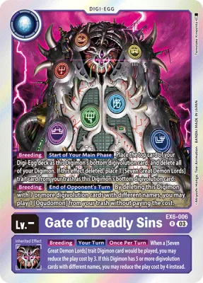 Gate of Deadly Sins, Digimon card EX6-006