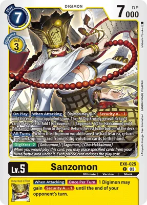 Sanzomon, Digimon card EX6-025