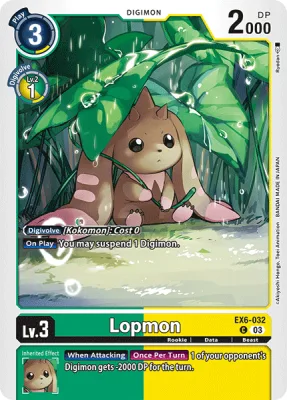 Lopmon, Digimon card EX6-032