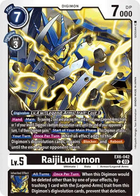 RaijiLudomon, Digimon card EX6-042