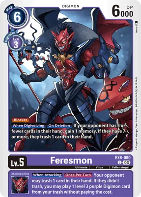 Feresmon, Digimon card EX6-050