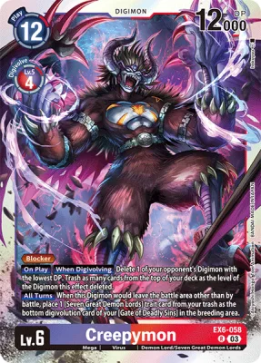 Creepymon, Digimon card EX6-058