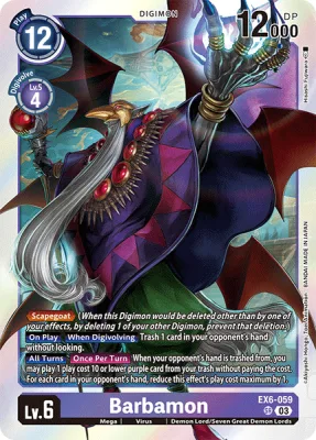Barbamon, Digimon card EX6-059