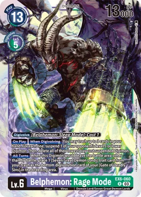Belphemon: Rage Mode, Digimon card EX6-060