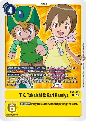 T.K. Takaishi & Kari Kamiya, Digimon card EX6-063