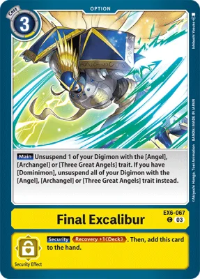 Final Excalibur, Digimon card EX6-067