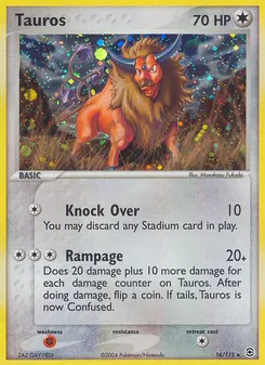 Tauros — FireRed & LeafGreen #16, 2004. Illustrated by Masakazu Fukuda.