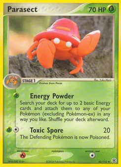 Parasect — FireRed & LeafGreen #43, 2004. Illustrated by Yuka Morii.