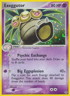 Exeggutor — FireRed & LeafGreen #5, 2004. Illustrated by Tomokazu Komiya.