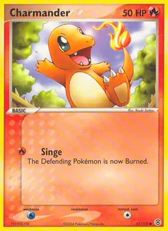 Charmander — FireRed & LeafGreen #57, 2004. Illustrated by Kouki Saitou.