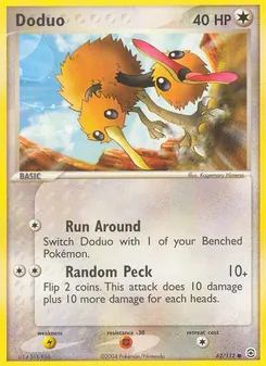 Doduo — FireRed & LeafGreen #62, 2004. Illustrated by Kagemaru Himeno.