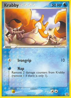 Krabby — FireRed & LeafGreen #66, 2004. Illustrated by Kouki Saitou.