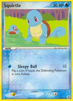 Squirtle — FireRed & LeafGreen #82, 2004. Illustrated by Toshinao Aoki.