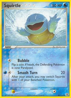 Squirtle — FireRed & LeafGreen #83, 2004. Illustrated by Mitsuhiro Arita.