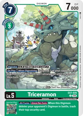 Triceramon, Digimon card EX7-035