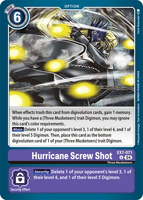 Hurricane Screw Shot, Digimon card EX7-071