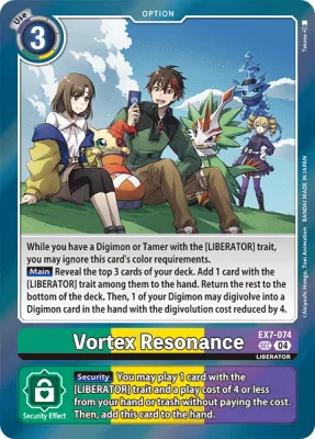 Vortex Resonance, Digimon card EX7-074