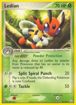 Ledian — Team Rocket Returns #23, 2004. Illustrated by Kagemaru Himeno.