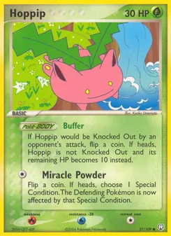 Hoppip — Team Rocket Returns #57, 2004. Illustrated by Kyoko Umemoto.